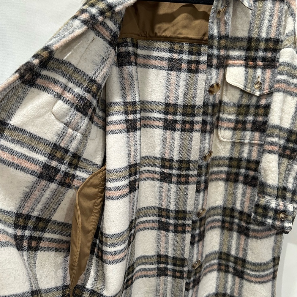 Rumere Oversized Tweed Wool Coat – Timeless Plaid, XS (Fits US 2-6) - Picture 13 of 15